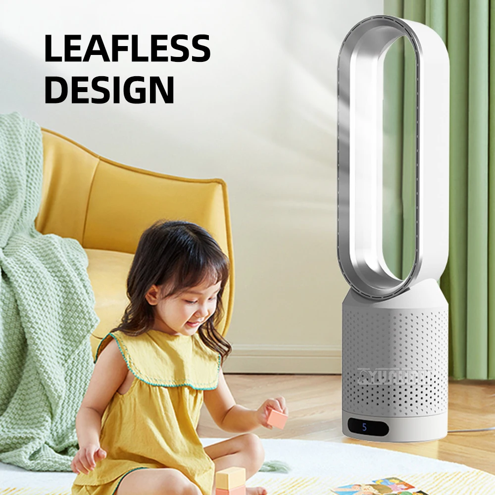 Ventilador de circulación de aire doméstico con soporte de 20 pulgadas, ventilador eléctrico sin aspas frío y calor