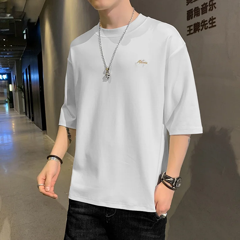 100% Cotton Mens Clothes Short Sleeve T-shirts 2024 Summer for Loose Casual T Shirt Fashion New Tops Camiseta Lq