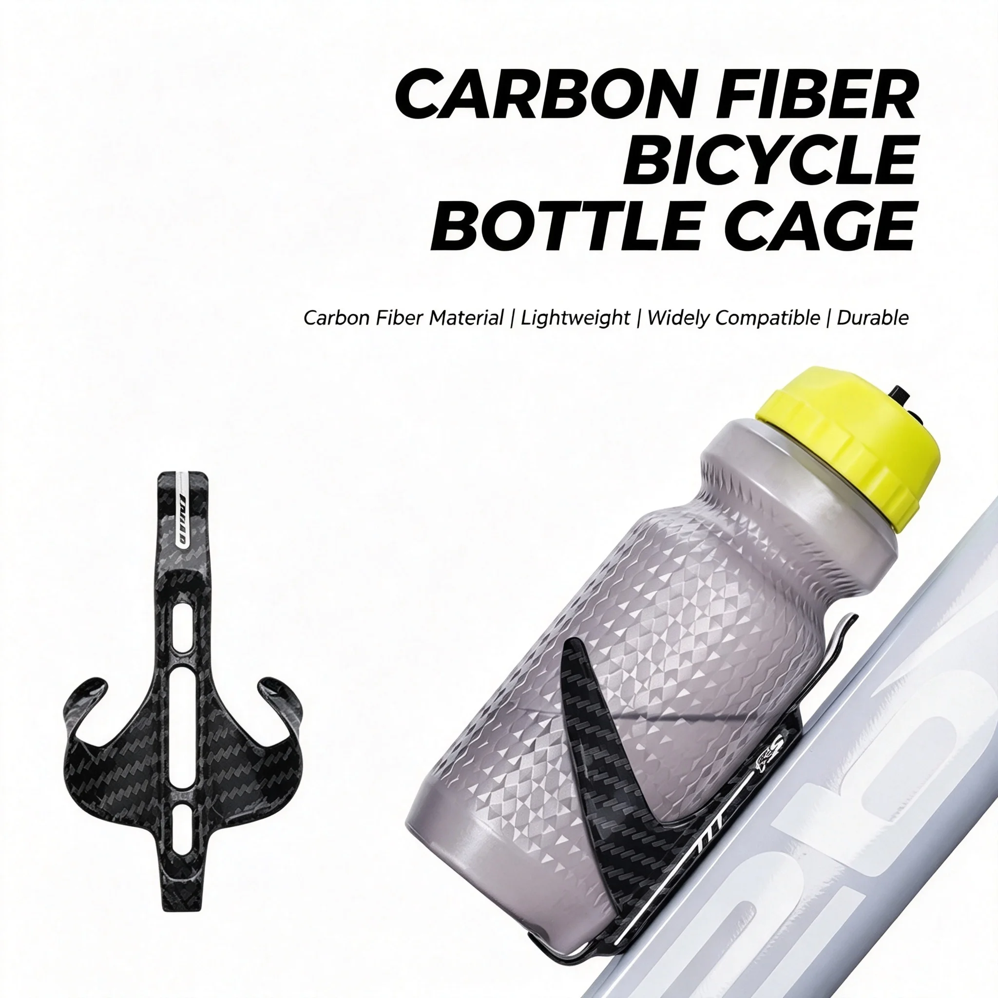 Bicycle Full Carbon Fiber Water Bottle Holder 13g Lightweight Road Bike Cup Holder, Aerodynamic Bike Water Bottle Bracket, Weight-Reducing Equipment, Sturdy and Durable, Suitable for Professional Cyclists