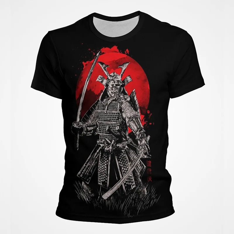 Japan Ronin Samurai Graphic T-shirts Vintage Fashion Printing Tees Men Summer Outdoor Sport Tops Casual Streetwear Women Kid Tee