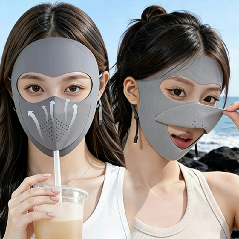 

Полнолицевая защитная дышащая маска от солнца и УФ-лучей, легкая, для женщин, для летнего отдыха на природе