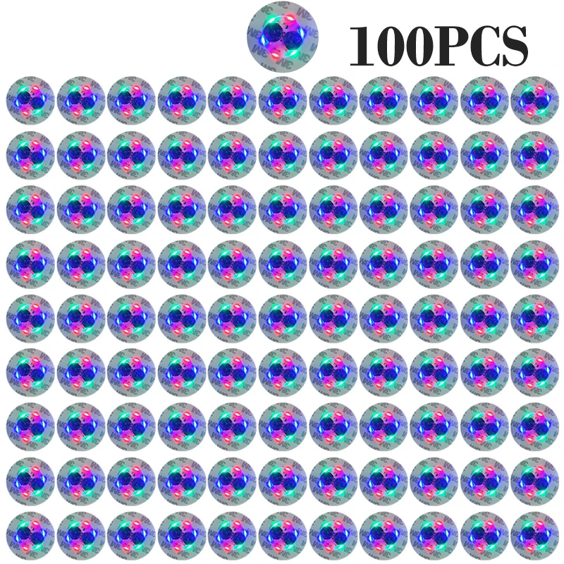 100 Stuks LED Servies Mat Cup Lichtgevende Sticker Kleurrijke Knipperende Fles Sticker Lichtgevende Coaster Kraam Bar Licht