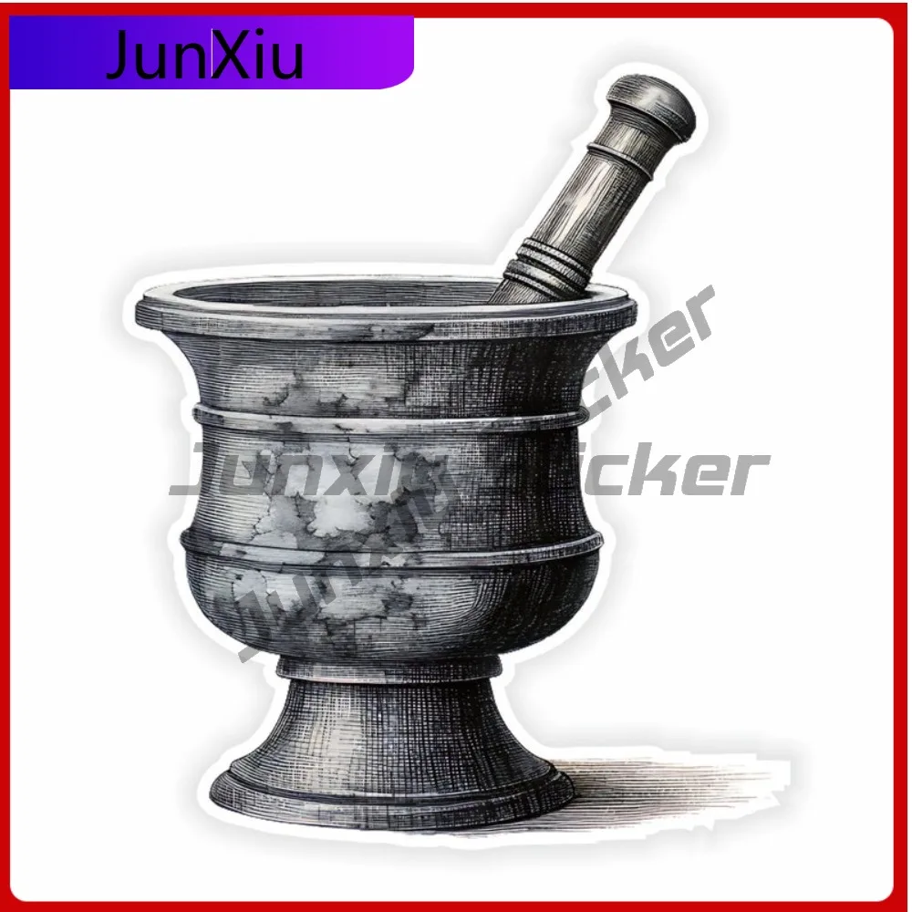 

Готические наклейки на раствор и пестик, водостойкие виниловые наклейки на автомобиль, персонализированные наклейки на автомобиль с изображением, бампер для телефона, Waterpro