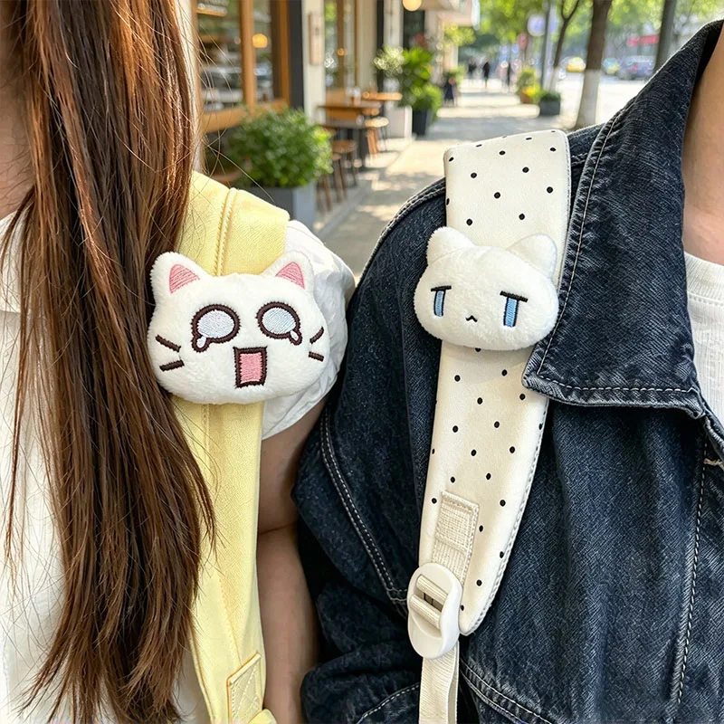 1/2Pcs Realistic Soft Cat Plush Backpack Clip Charming Bag Strap Accessory Adorable Decor Handbag Ornament Kawaii Couple Gift