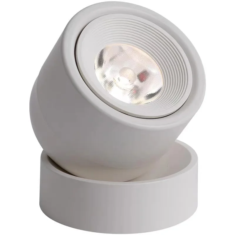 Saiyo punktowe reflektory Led Nordic montowane na powierzchni światło punktowe COB 360 stopni obrót składane 7W lampa sufitowa Macarone 110V 220V