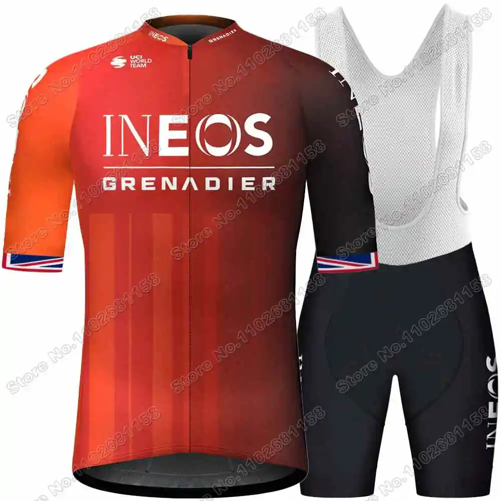 2024 Ineos Grenadier UK Cycling Jersey Set BRITISH CHAMPION Geraint Thomas Cycling Clothing Men Road Bike Shirt Suit bib Shorts