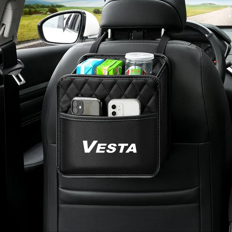 Car Seat Storage Bag Leather for lada vesta granta kalina priora Niva Samara Vesta Largus Xray car Accessories Multi Hanging