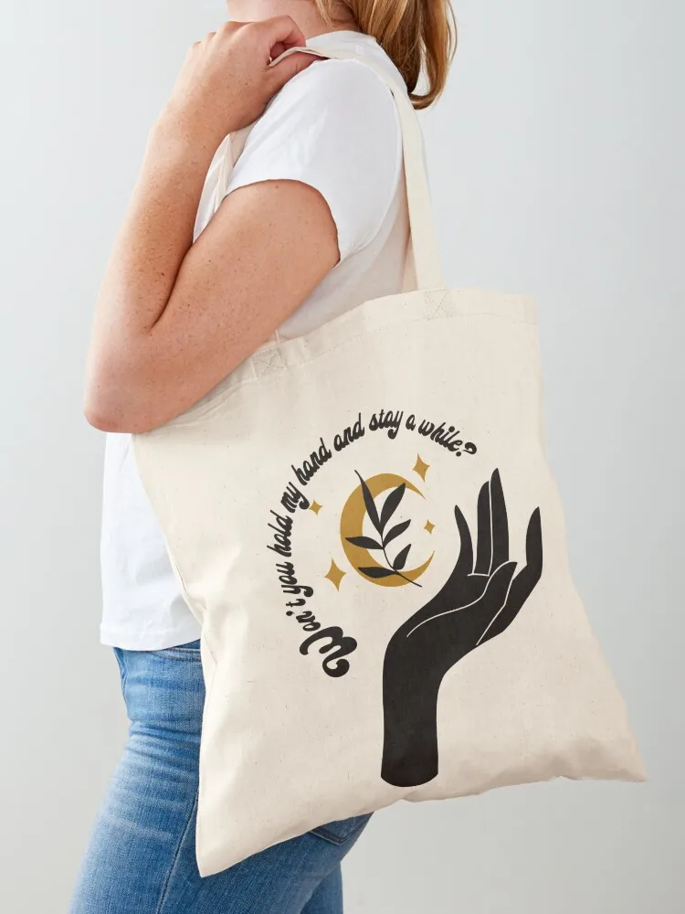 

Won’t you hold my hand and stay a while Greta Van Fleet Lyric Tote Bag tote bag men's tote bags cloth bags Candy bags