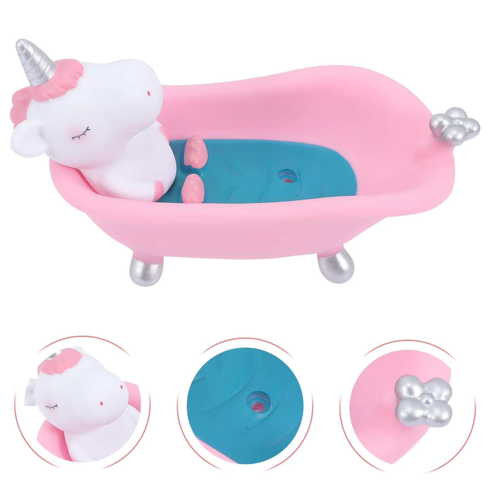 

Baby Soap Tub Scrubber Kids Dish Holder Tray for Bar Travel Dishes Cartoon Unicorn Toddler