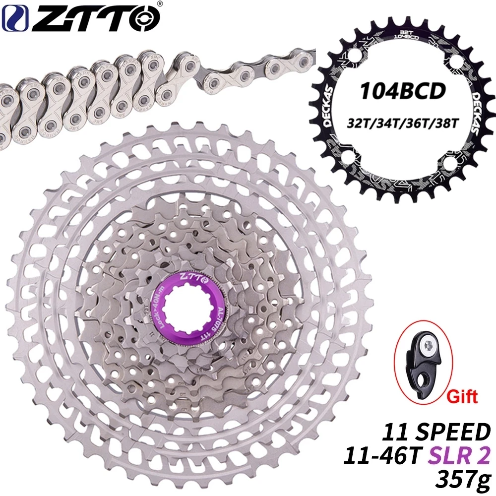 

ZTTO MTB Bicycle 11 Speed 11-46T SLR Cassette 11V K7 Sprocket HG Freewheel 11S Ultralight 46T CNC For MTB GX X1 NX M8000 M9000