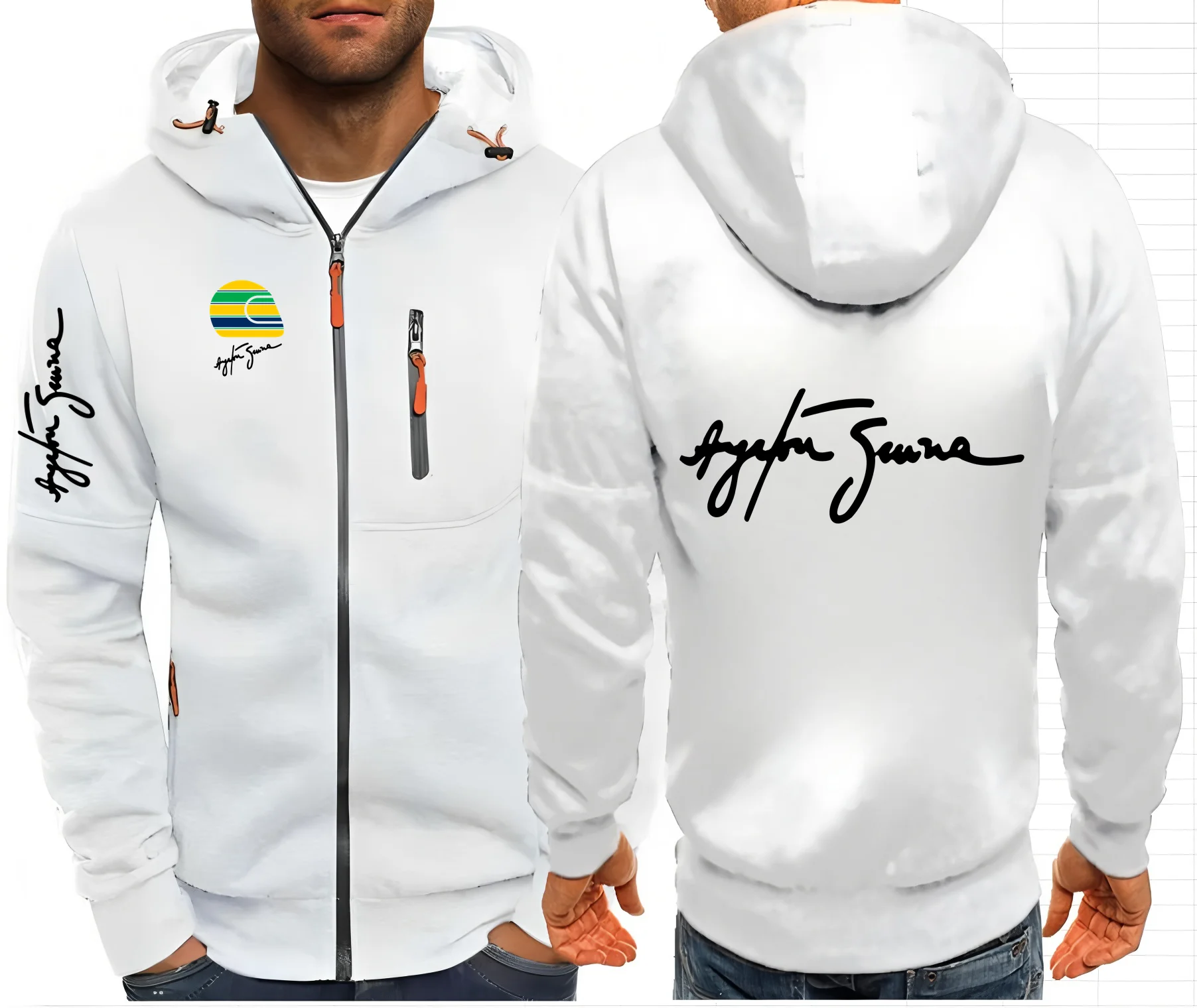 2025 Hero Ayrton Senna F1 เสื้อแจ็คเก็ตผู้ชายHooded Coats Casual Zipperเสื้อชายชายเสื้อผ้าOuterwear Hoodiesแจ็คเก็ตS-4XL
