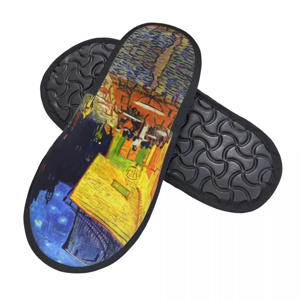 Cafe Terrace At Night Guest Slippers for Bedroom Women Custom Print Vincent Van Gogh Painting House Slipper