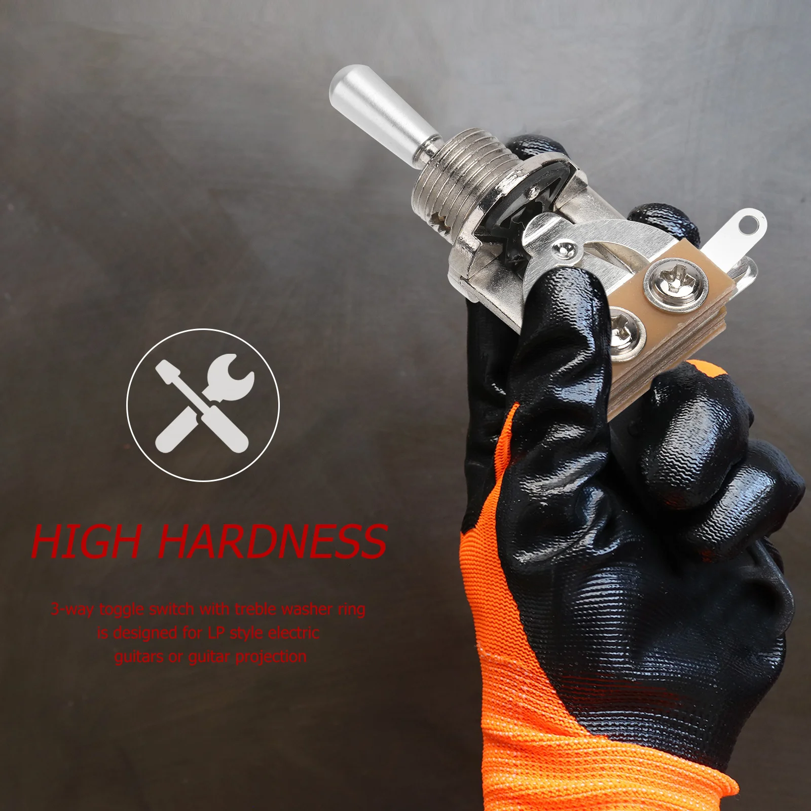 

Rocker Switch For Guitar Silver Knurled Nut Flat Washer Replaceable Tip Pickup Selector Toggle Electric Guitar Part