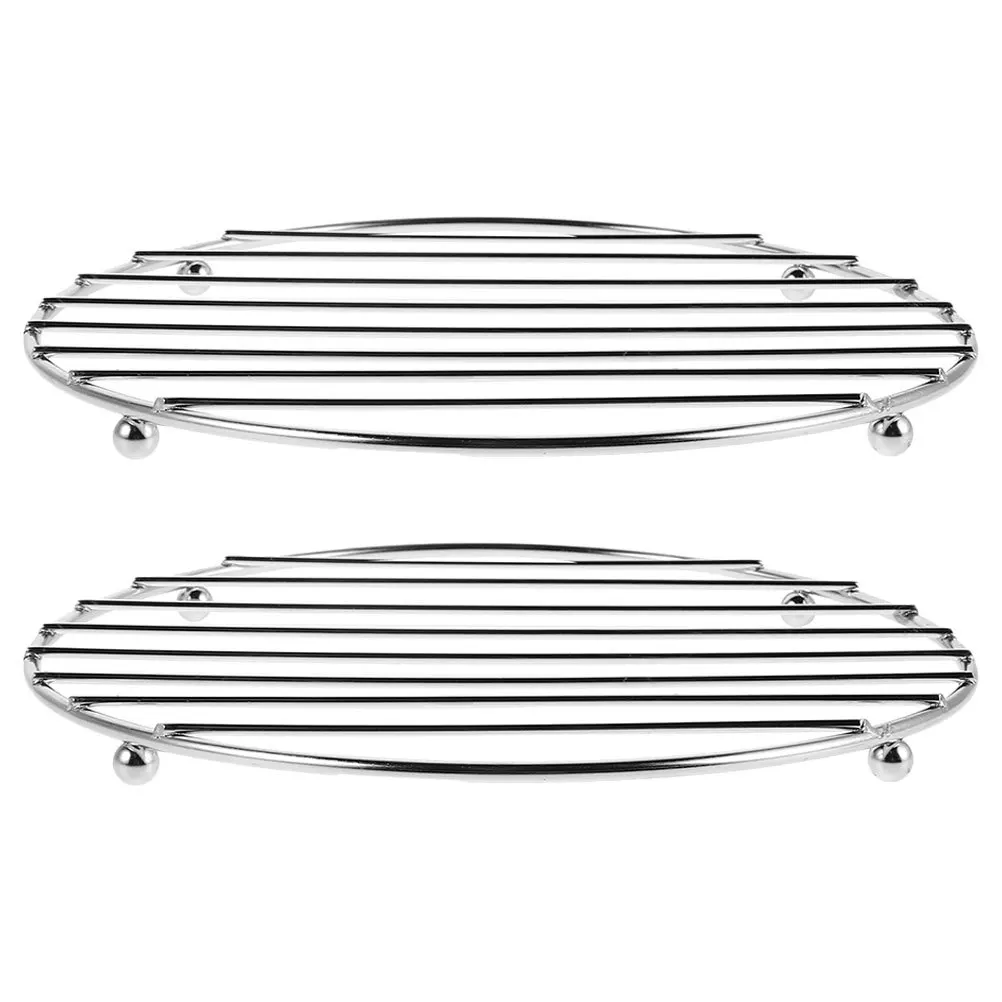 

2Pcs Stainless Steel Trivets Round Heat Resistant Pot Holders for Hot Dishes Cooking Baking Countertop Protector
