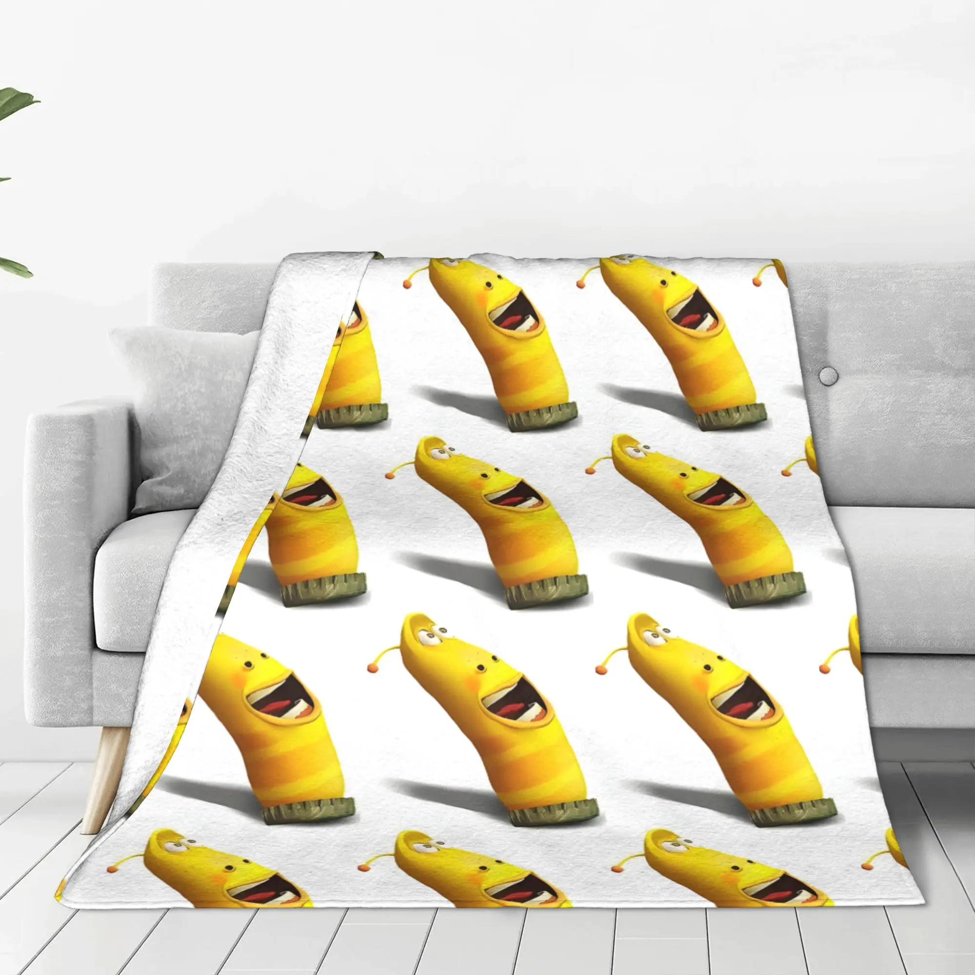 1PC Home Cute Room Decor Animation Bottle Yellow Blanket Throw Blanket Larva Novelty Warm Blanket All Season