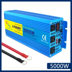 Pure Sine Wave Inverter 4000W 5000W DC12v/24v To AC110v 127V LED Display Solar Converter Transformer Inversor US/UN Socket