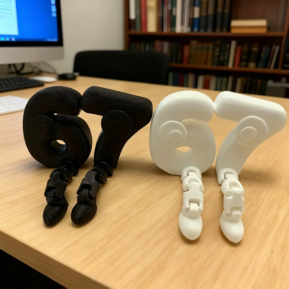 3D Printed Articulated Number 6 & 7 Figurines, Movable Joints Decor Figures, Desk Ornament Home Table Decor Gift