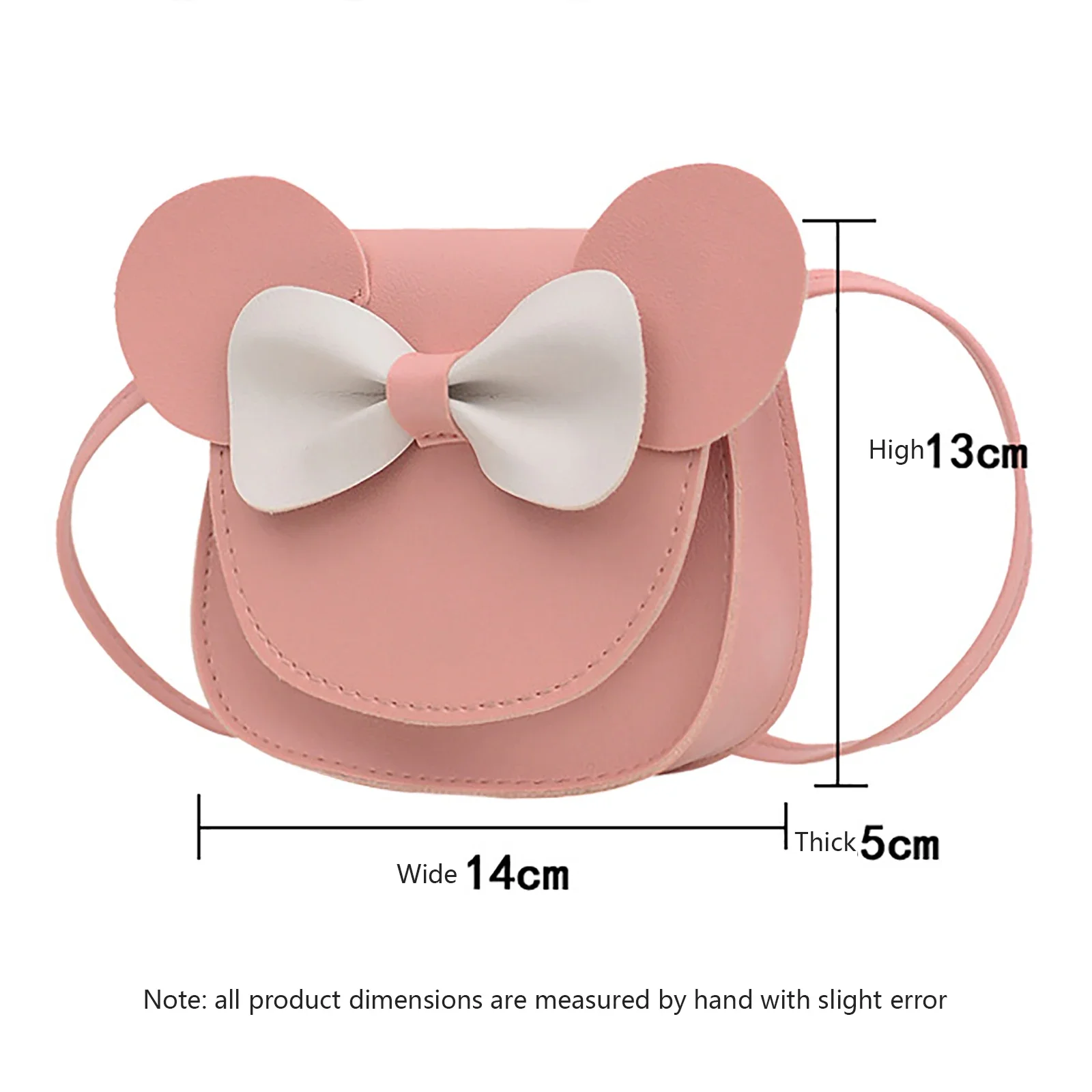 Crianças do bebê meninas dos desenhos animados crossbody bolsa bonito mouse orelha bowknot magnético snap bolsa de ombro da criança meninas moeda bolsa