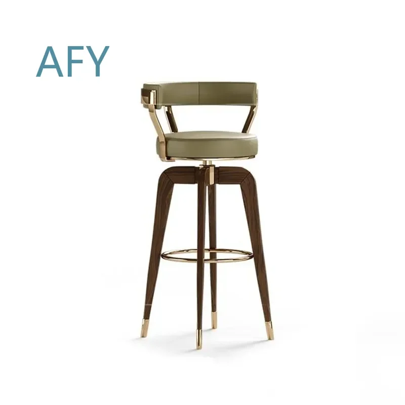 Luxury Stainless Steel Bar Chair for Kitchen Dining Room Bar Counter Office Reception Area Modern Creative Rotating Stool