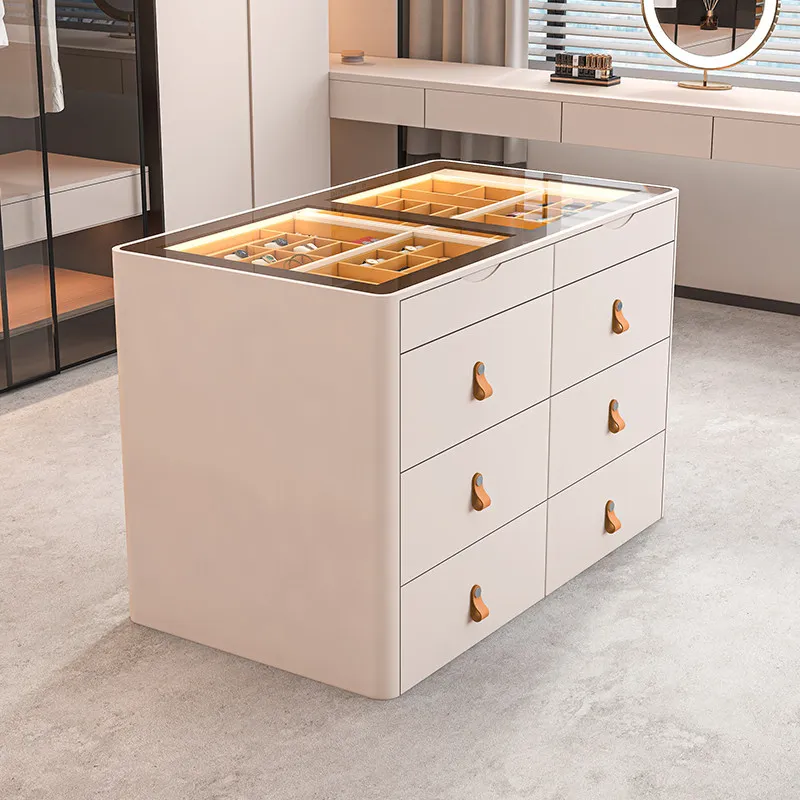 Simple cloakroom Nakajima Taiwan household jewelry storage chest women's clothing store display cabinet jewelry display floor