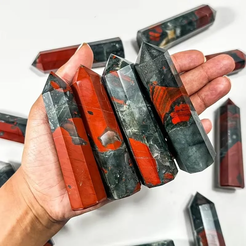 1pc African Bloodstone Column, Home Office Bedroom Desktop Ornament, Feng Shui Decoration, Positive Energy Gift
