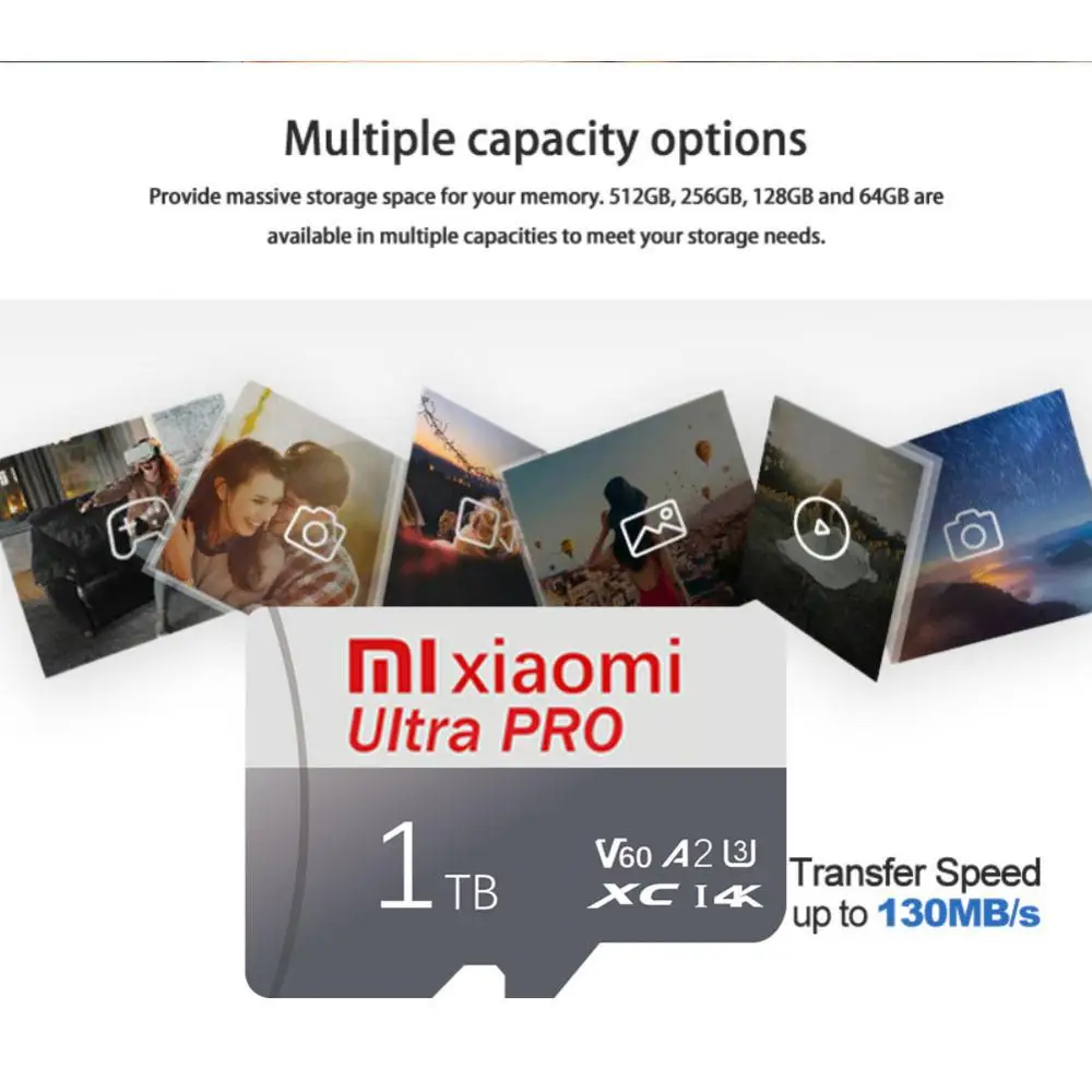 XIAOMI Micro TF SD Card 2TB Flash Memory Card A1 High Speed 1TB 128GB 256GB Cartao De Memoria Data Storage For Nintendo Switch