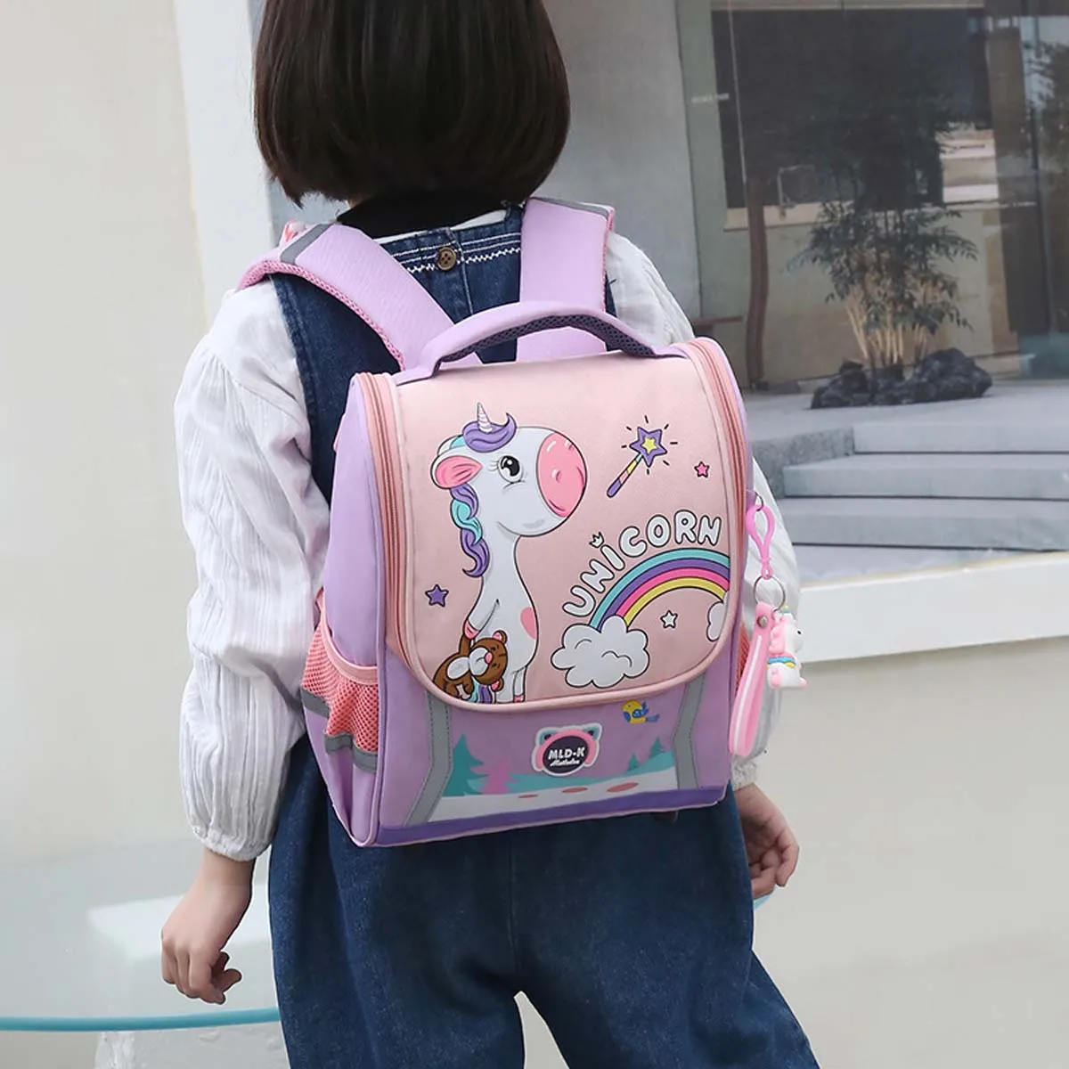 Mochila escolar de lona con dibujos animados para niños, bolso escolar de gran capacidad, impermeable, para guardería