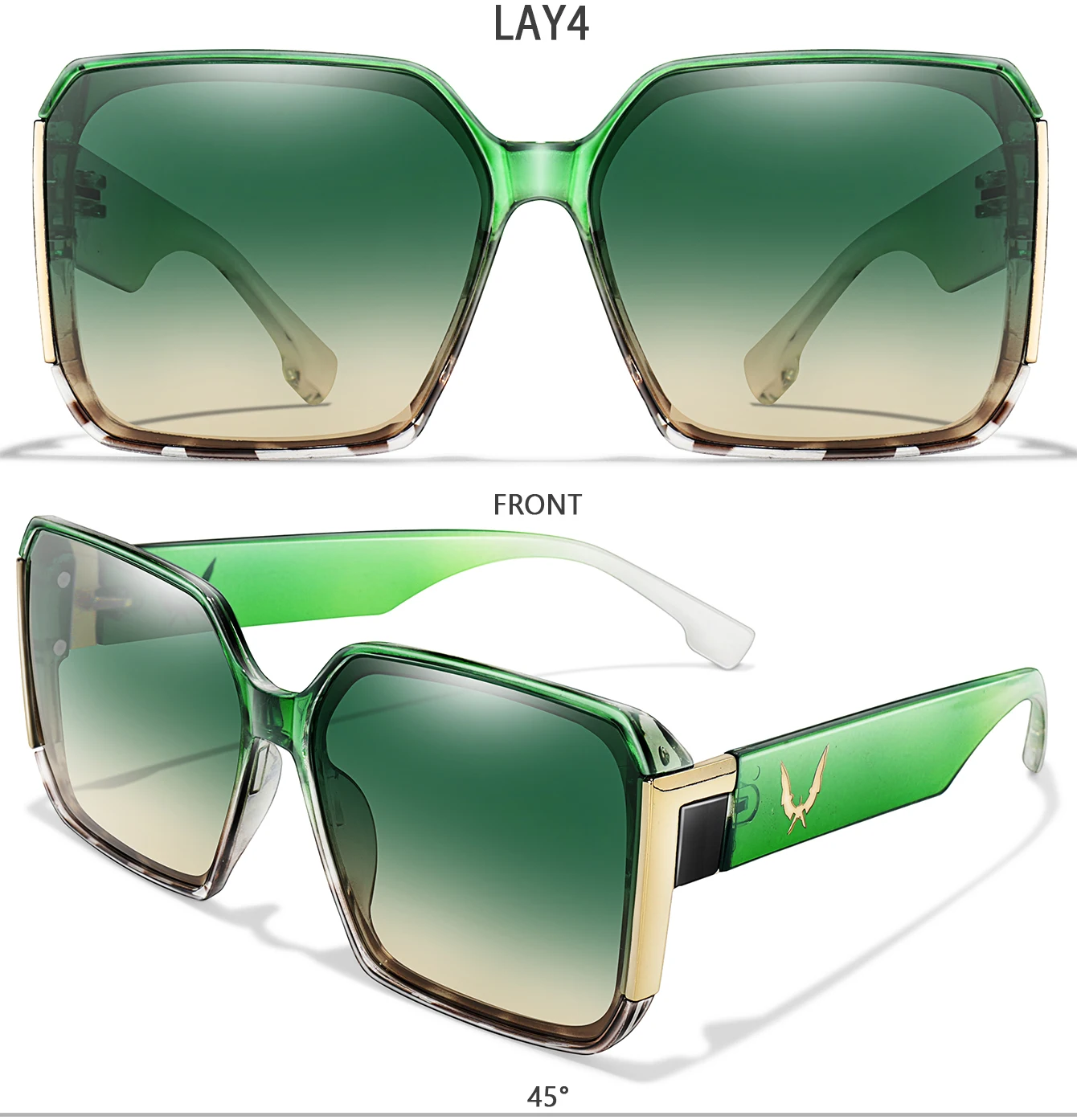 Modische Fahrrad-Sonnenbrille für Damen, lässige quadratische Sonnenbrille mit UV-Schutz für Outdoor-Angeln, Fahren, Golfen, Reisen mit Box – Detail 7