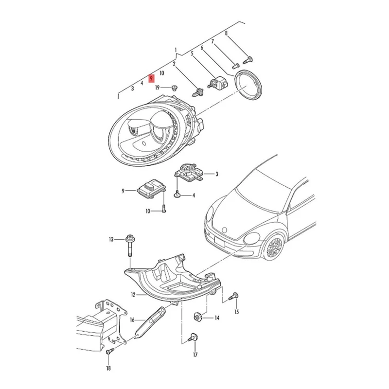 177310-20AA LED Headlight Module 4H0907472F For VW Golf GTI Jetta  A8 S8 10-19 Daytime Running Lights Control Unit Parts