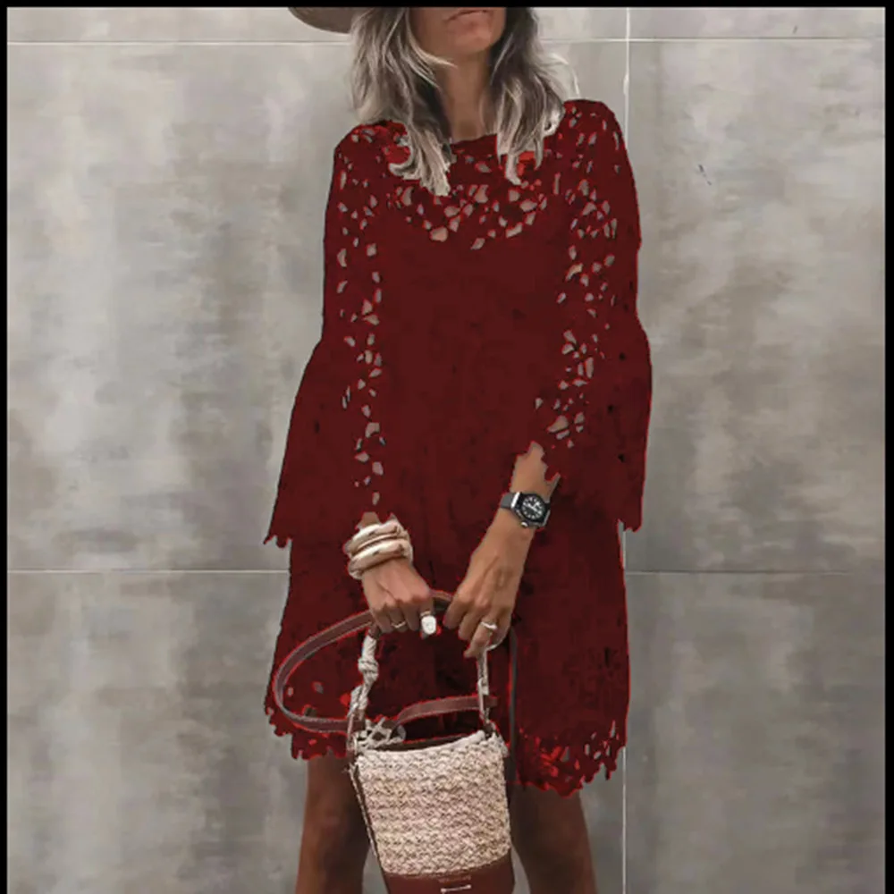 Floral Lace White Dresses Sets Woman 2pcs Ethnic Style Hollow Cover Ups Summer Dress And Tank Tops Casual Dresses For Women