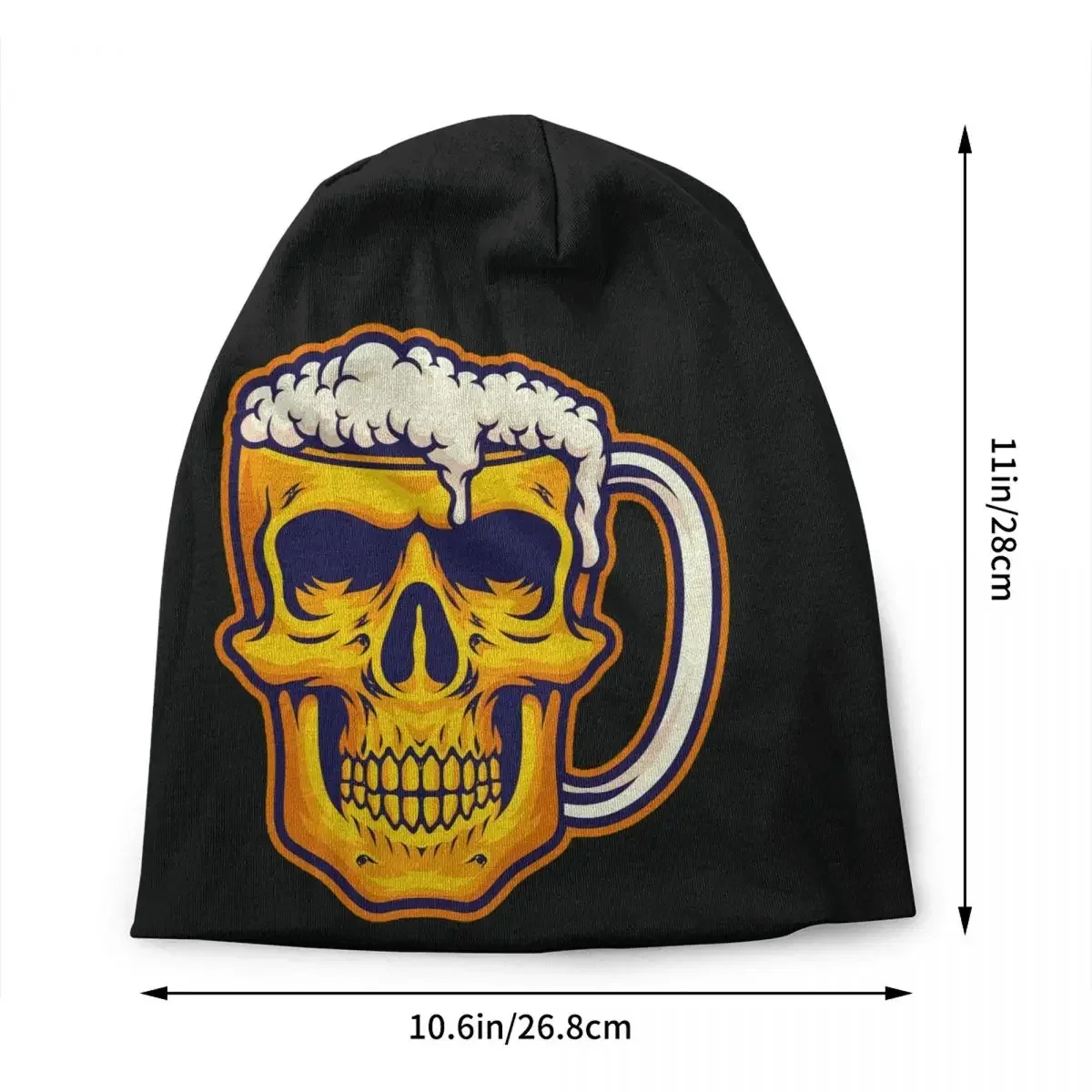 Alcohol Drunk Skeleton Beer Skullies Beanies Caps Unisex Winter Warm Knitting Hat  Hip Hop Adult Bonnet Hats Outdoor Ski Cap