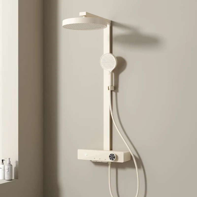 Household Digital Display Shower Trim System Waterproof Low Noise Multi-functional Wall-mounted Shower Set Bathroom Fixture