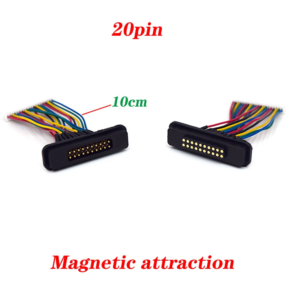 

2A Magnetic Pogo Pin Dual Row Connector 20 Pins Spring Loaded 2.54 MM Male Female PHB2.0 DC Power Socket Contact
