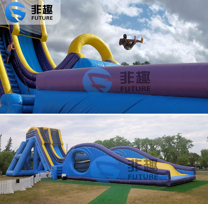 Inflatable Water Slides Bouncer Giant Adults Crazy Free Down Dropkick Heavy Duty Water Slide With Air Bag For Sale Castle Adult