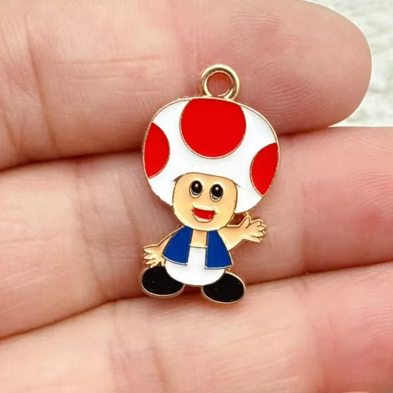 10 stuks schattige Super Mario Bros DIY sleutelhanger metaal handgemaakt legering anime game sleutelhanger sleutelring cadeau voor fans