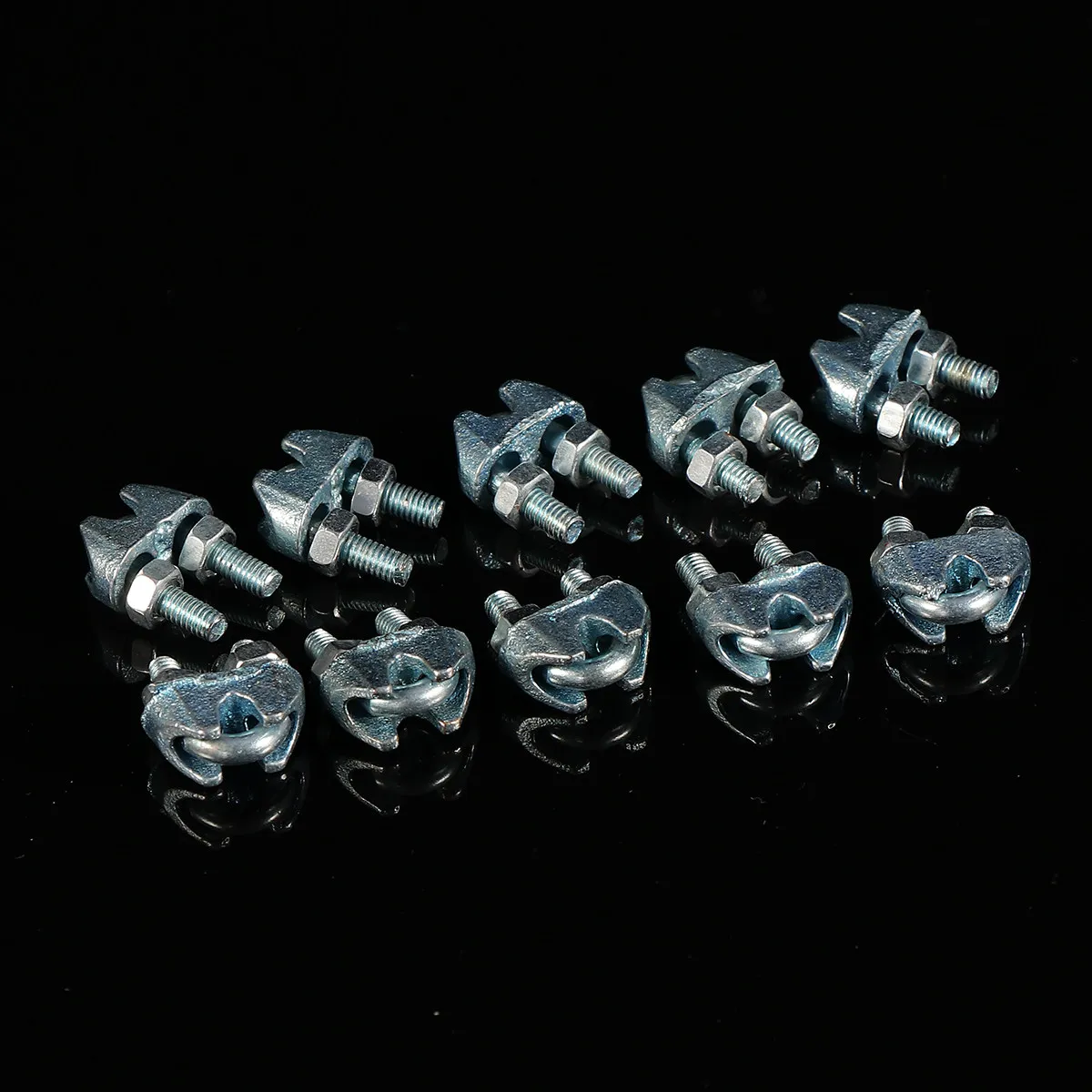 24Pcs Galvanized Malleable Wire Rope Clips Drop-Forged Heavy-Duty Cable Clamps for Securing Loops Adjusting Length Reusable