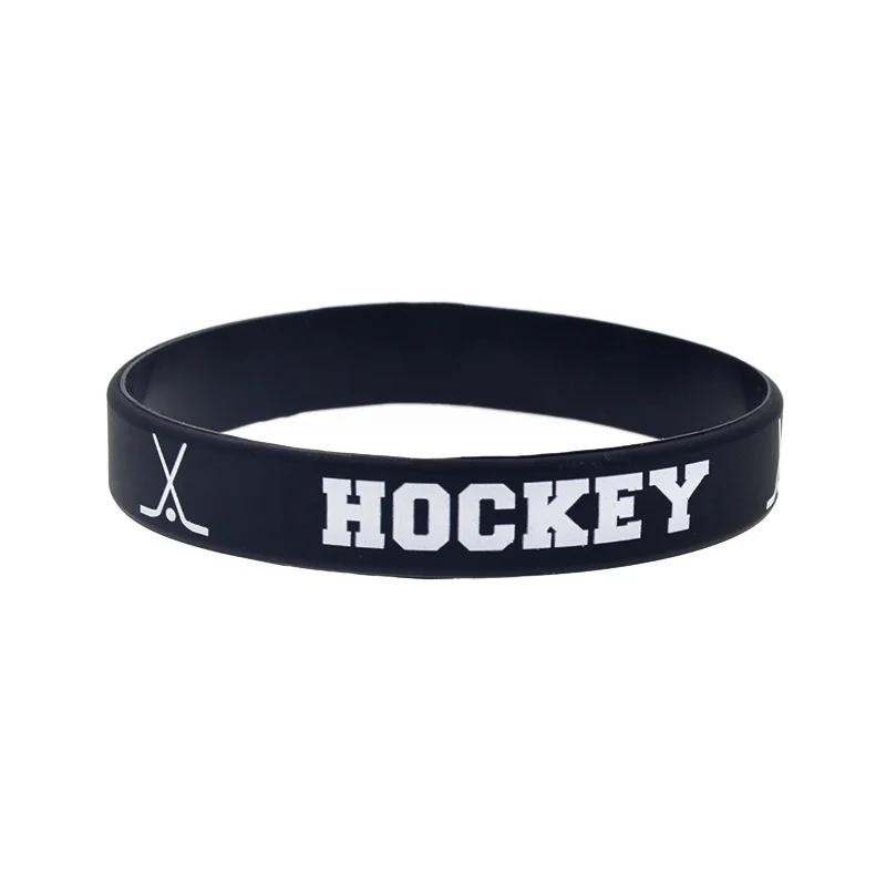 1 PC Baseball and Hockey Silicone Bracelet Sport Gift Bangle Rubber Inspirational Wristband Wristbands 6 Colors