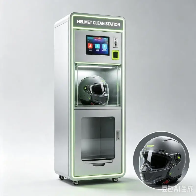Customized Automatic Helmet Cleaning Vending Machine Smart Helmet Washer Disinfection Drying Equipment With Touch Screen