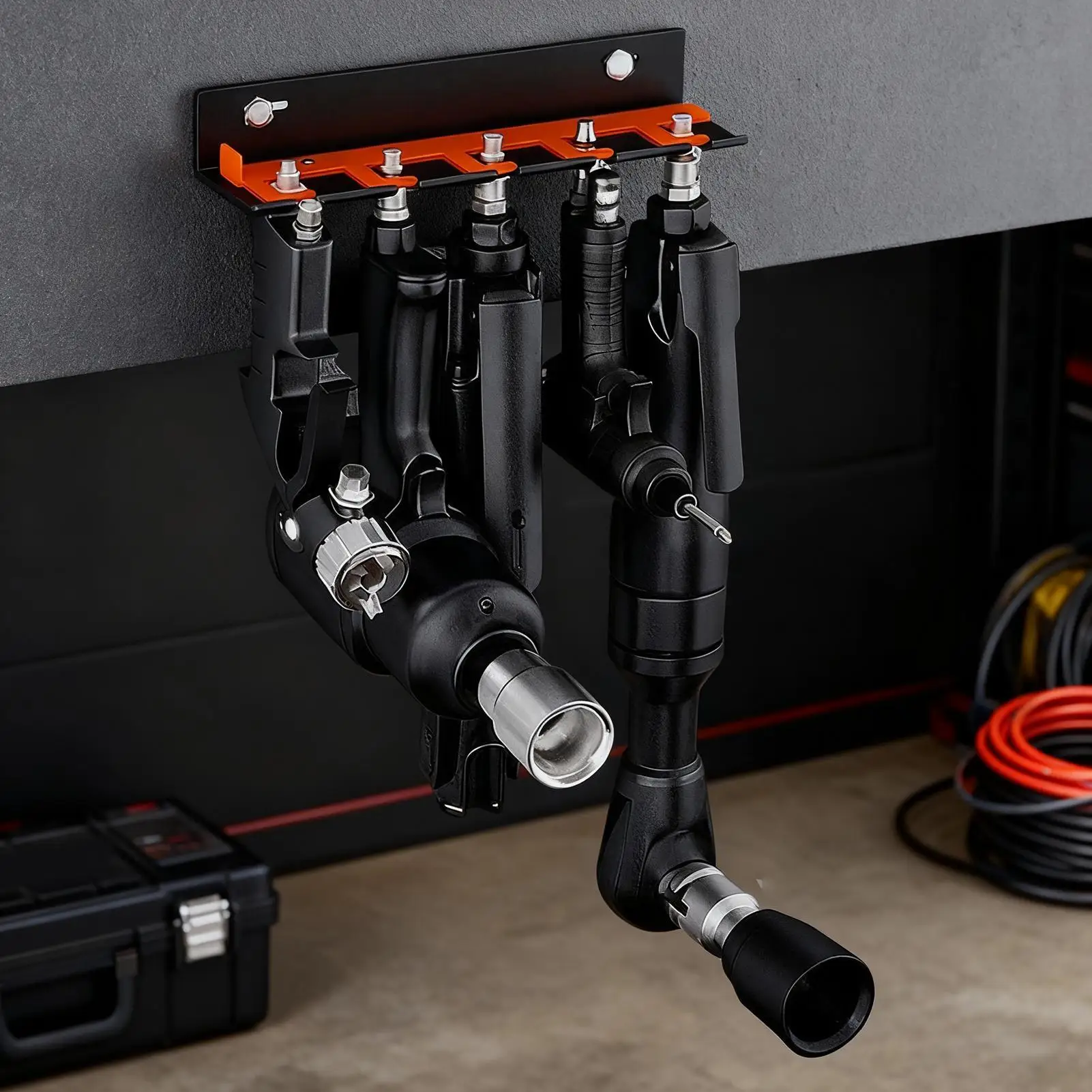 Air Tool Holder 5-Slot Wall-mounted Holder Pneumatic Tool Rack For Electric Gadgets Drill Screwdriver Grinder Garage Studio - view 4