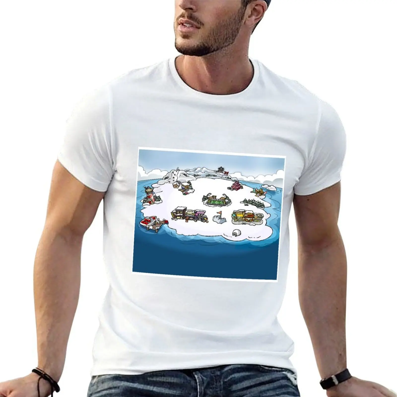 

Penguin Map T-Shirt t luxury shirts shirt man Club funny tshirt cotton t man 100%