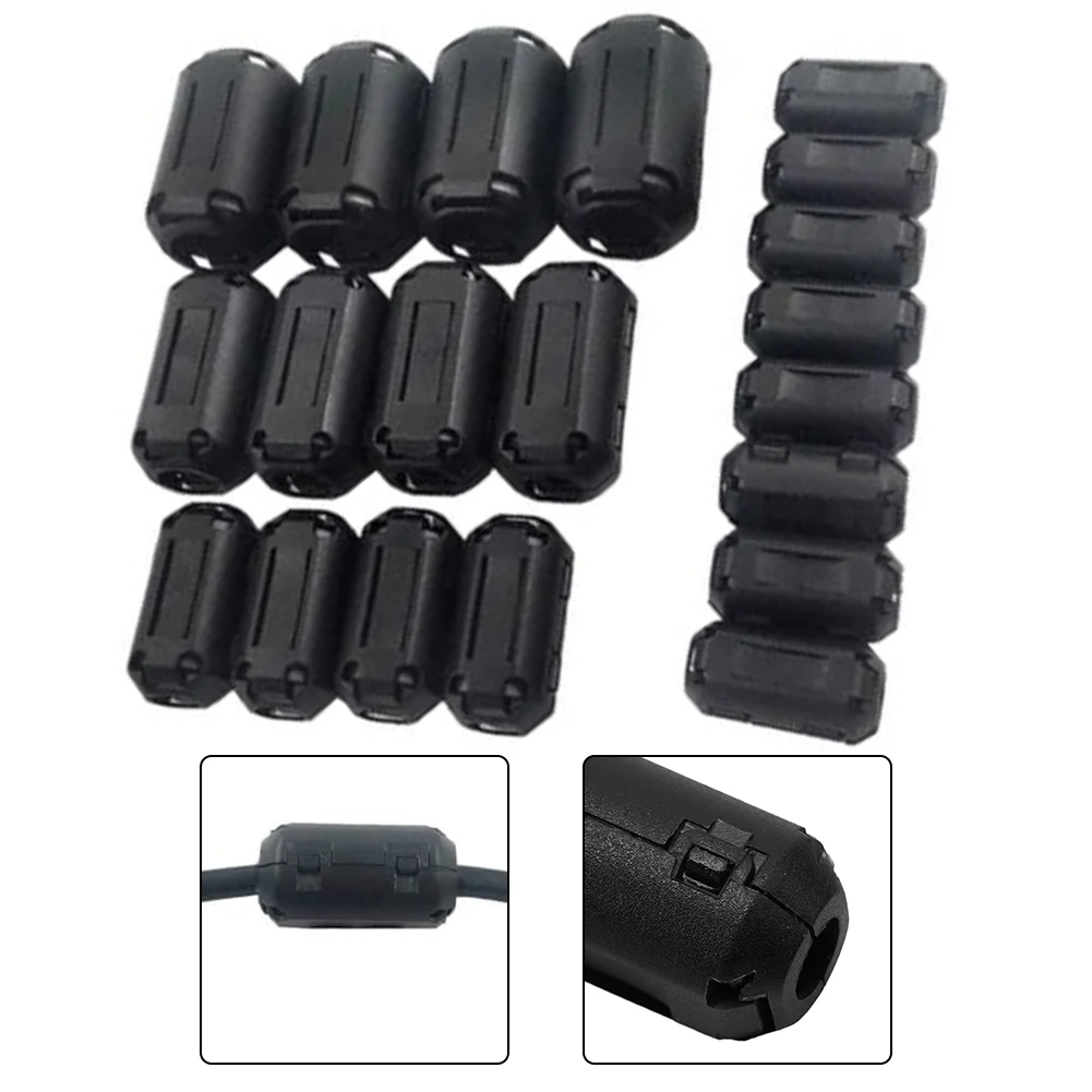 

20pcs 3.5/5/7/9/13mm Toroidal Core Ferrite Bead Clip-On Inductors, EMI/RFI Noise Filter Clips For USB/Video/Power Cords