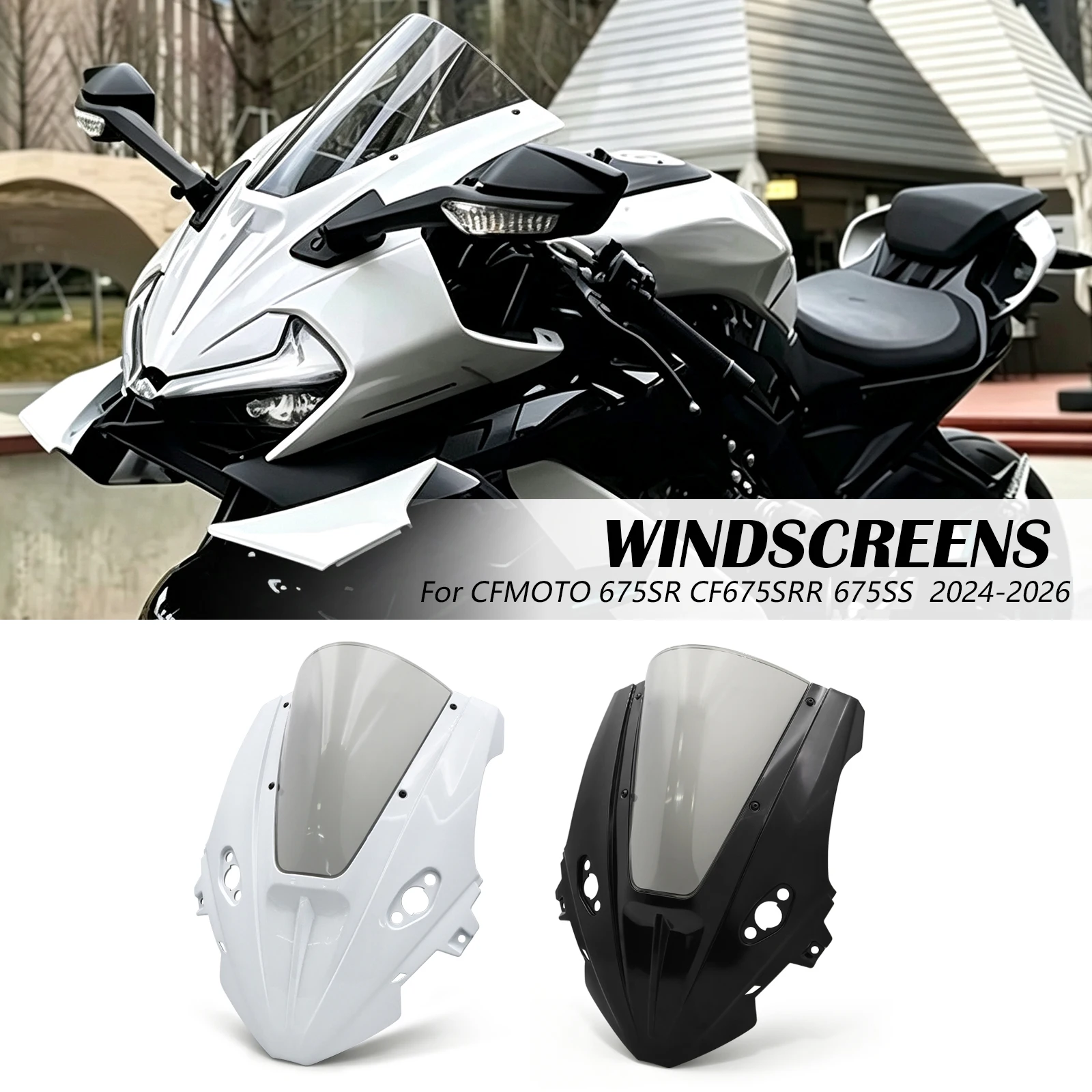 For cfmoto 675SR 675SS 675SR R 2024-2026 Modification Track-level Racing Windshield Raised Widened Combined Windshield Fairing