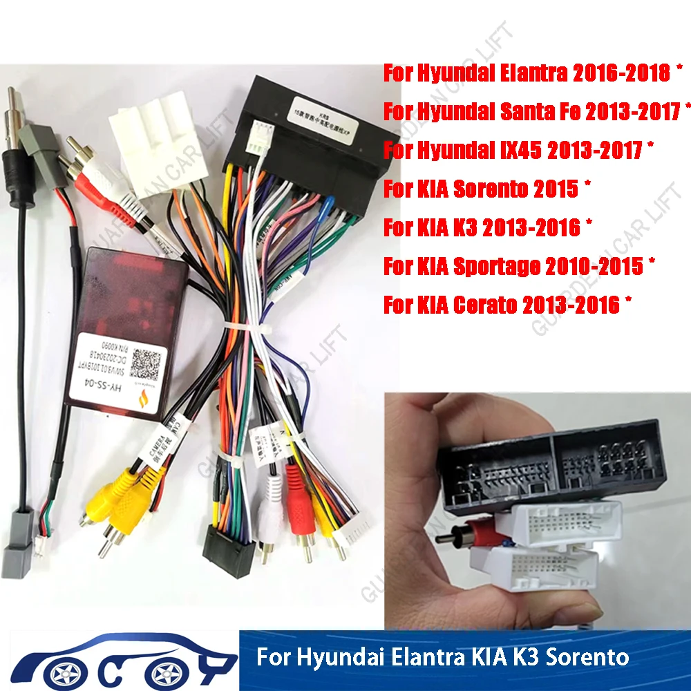 سيارة 16pin الأسلاك تسخير محول Canbus صندوق فك كابل الطاقة لشركة هيونداي فيلوستر ix45 كيا سبورتاج K3 سورينتو سيراتو