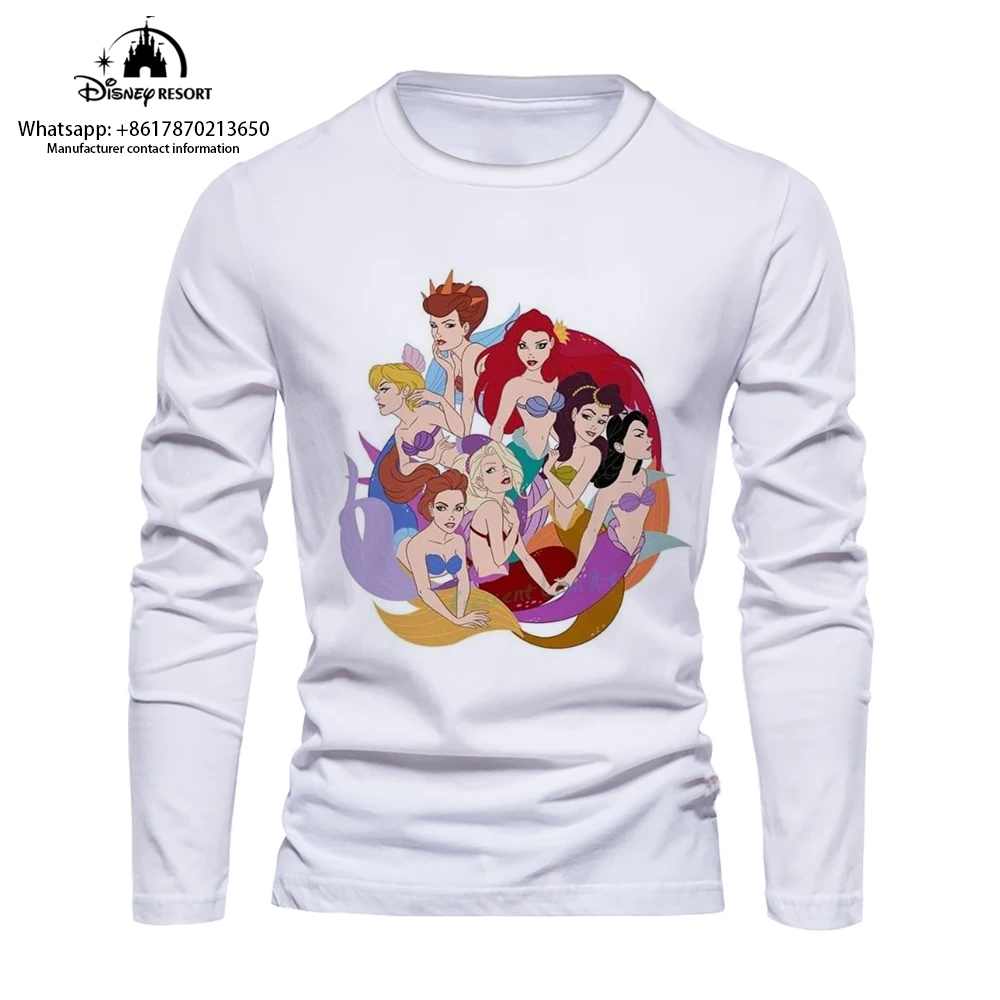 Meerjungfrau Prinzessin Alice Cartoon 3d bequeme Männer Langarm T-Shirt neue Mode lässig Männer Bottom ing Shirt