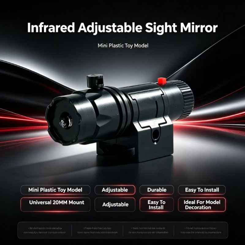 Mini Black Optical Decor Module Equipped with Mount Bracket Adjustable Structure Hobby Ornament for Desktop Display