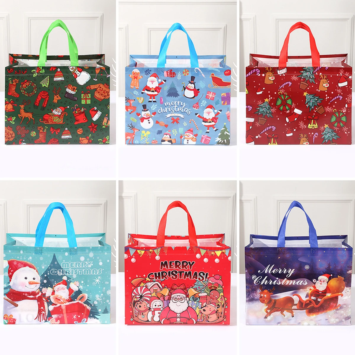 Christmas Non-woven Bags Santa Claus Elk Deer Packaging Bags Merry Christmas Snowman Gift Bags New Year Party Favors Decoration