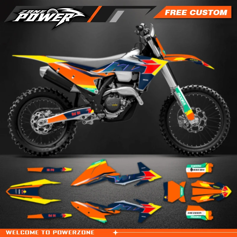 Powerzone Custom Team Graphics Backgrounds Decals Stickers Kits for KTM EXC EXC-F XCW 2024 2025 2026 SX SXF 2023 2024 2025 25