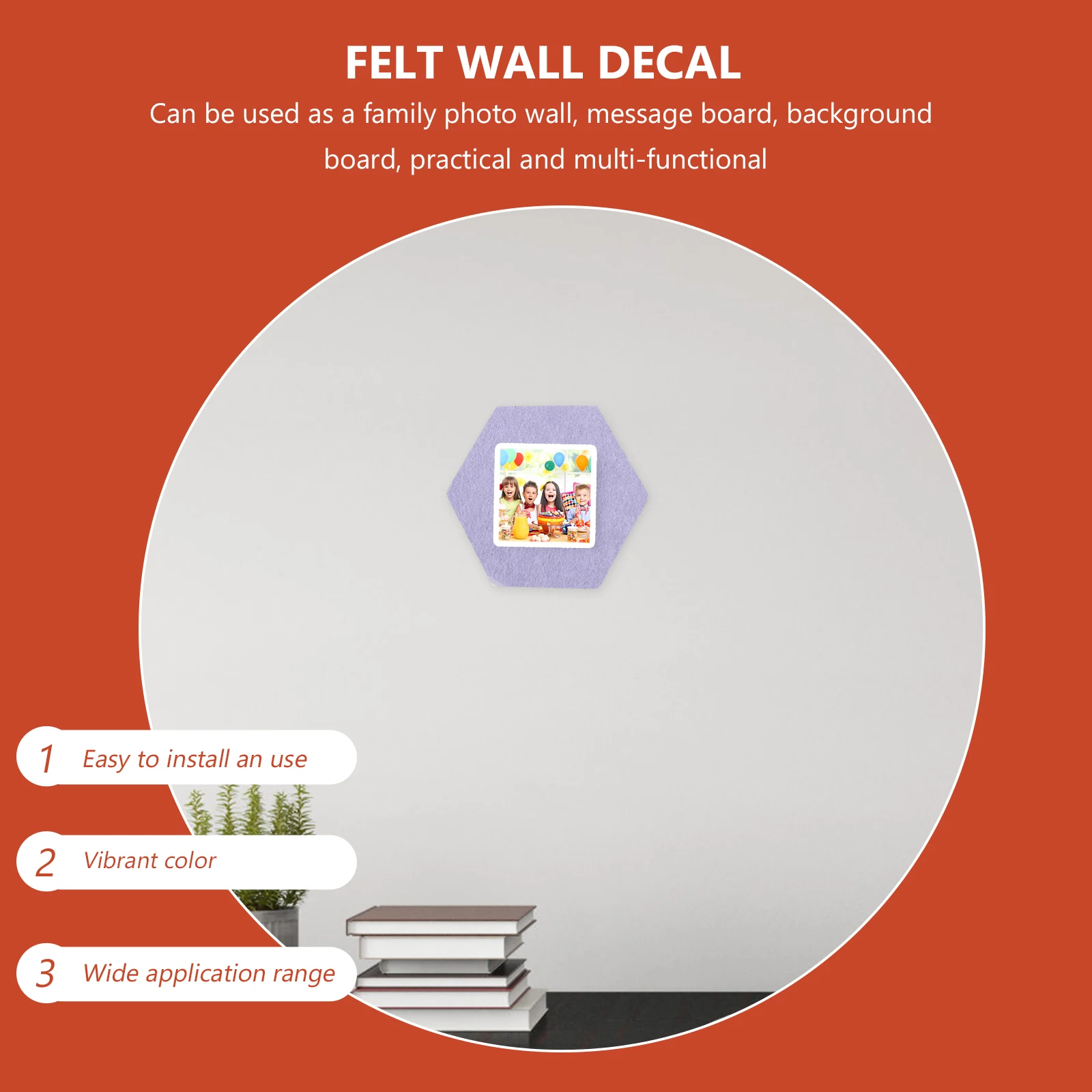 

6Pcs Hexagonal Felt Wall Panels Vibrant Color Message Board Sound Absorbing Decorative Hexagon Wall Panels Office Message Board