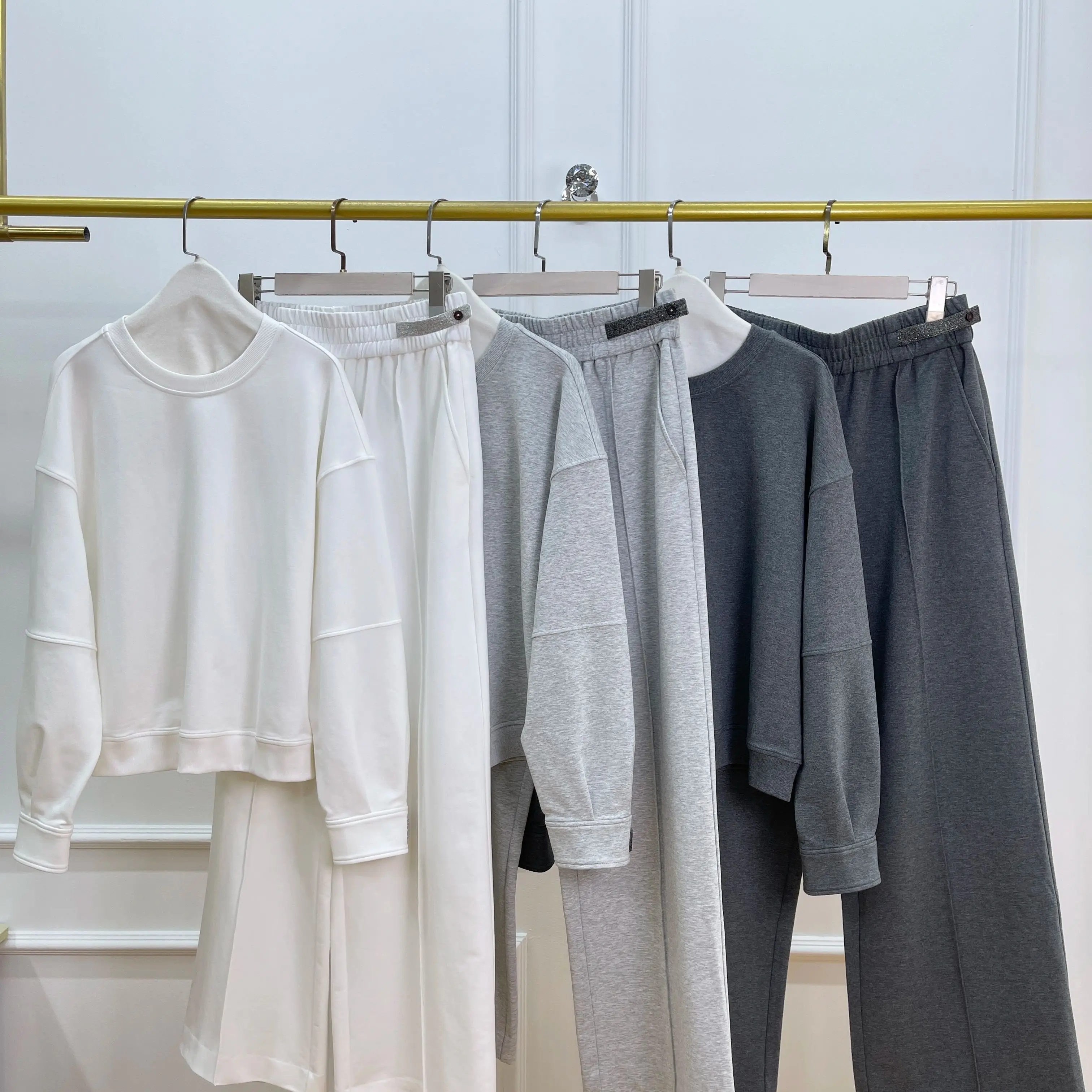 

New Cotton Sweater Suit Pullover Top Sweatpants Sports Casual Comfortable Ladies Two-Piece Suit