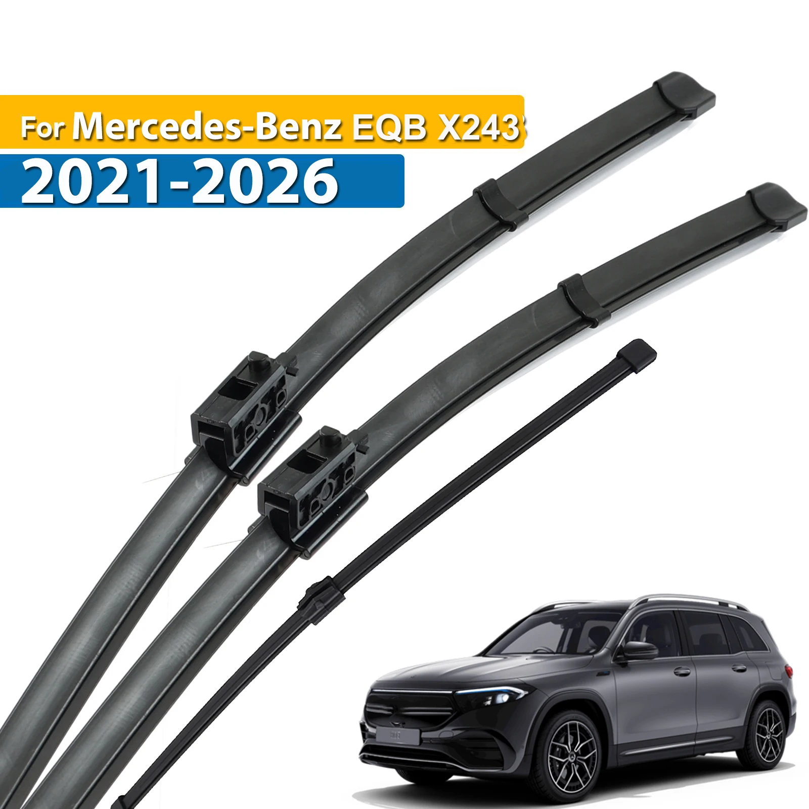 

Комплект передних и задних щеток стеклоочистителя Erick для Mercedes-Benz EQB X243 2021-2026, лобовое стекло, 24 "22" 12"